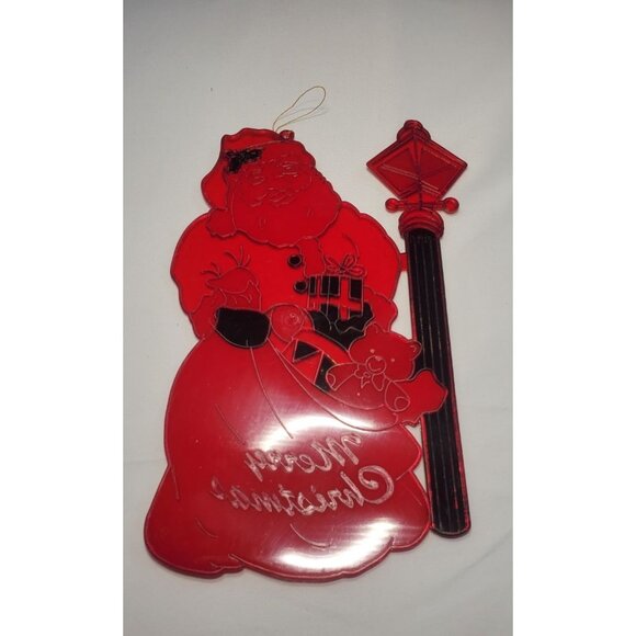 Vintage Santa Christmas Ornament Suncatcher Window Hanging Decor 8.5'' Tall - Picture 3 of 6